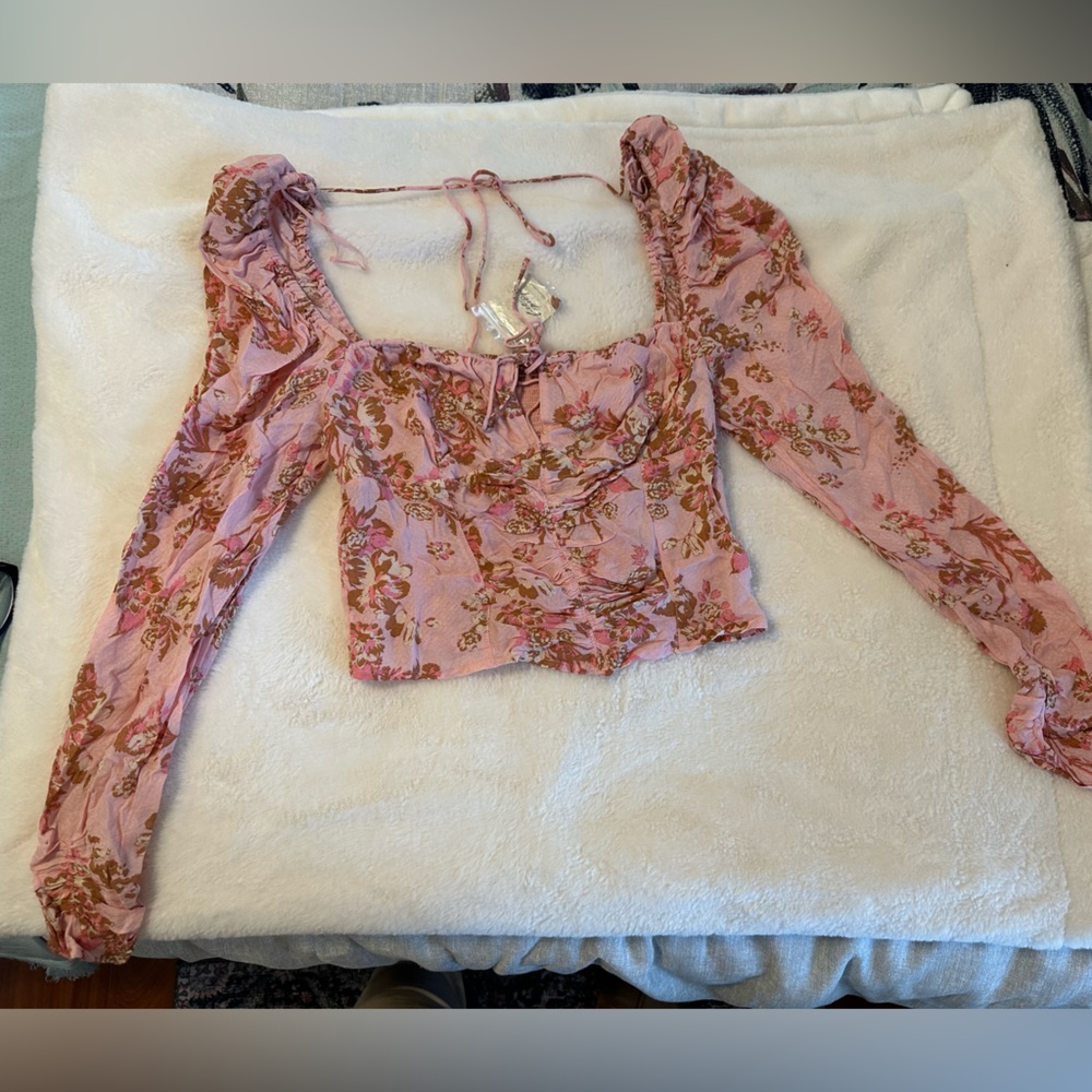 Free People Pink Floral Top